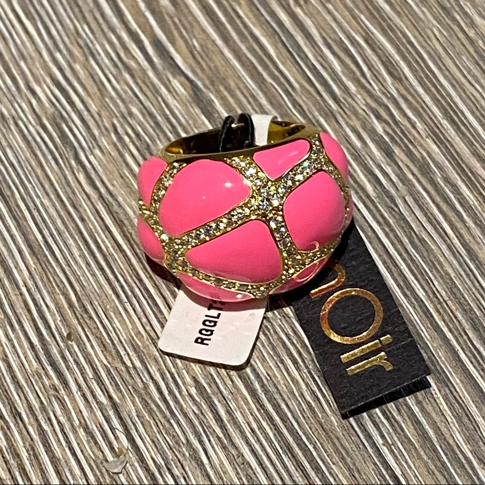 NWT Pink & Gold Crystal Statement Ring